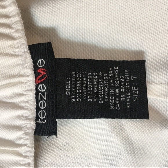 TeezeMe strapless dress. White with black floral print. - Picture 8 of 8